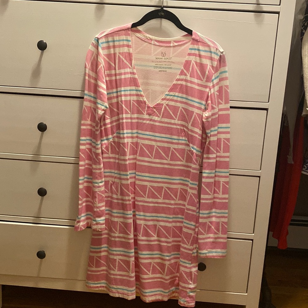 Pink mahi gold dress